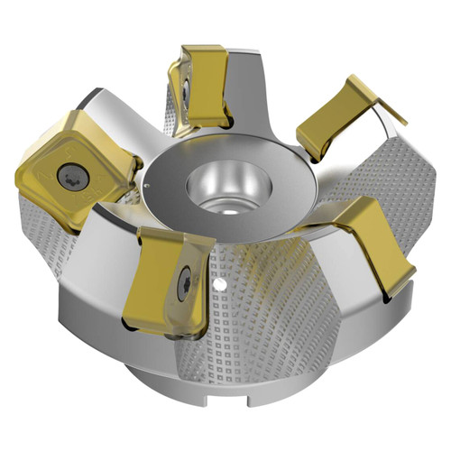 Seco Tools 03157473 | R220.54-03.00-22-5A 80.00mm Diameter x 9.00mm Depth of Cut x 63.00mm Functional Length -7 Degree Rake Radial Angle Double QuattroMill Face Mill