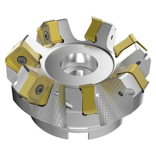 Seco Tools 03157479 | R220.54-04.00-22-7A 100.00mm Diameter x 9.00mm Depth of Cut x 63.00mm Functional Length -7 Degree Rake Radial Angle Double QuattroMill Face Mill