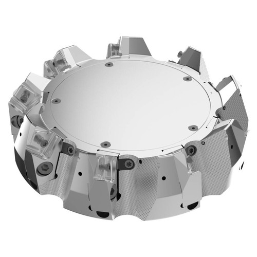 Seco Tools 03167774 | R220.54-808.00-22-9C 200.00mm Diameter x 9.00mm Depth of Cut x 80.00mm Functional Length -7 Degree Rake Radial Angle Double QuattroMill Face Mill