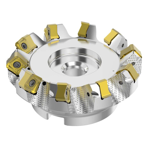 Seco Tools 03213632 | R220.54-0100-14-10A 100.00mm Diameter x 6.00mm Depth of Cut x 50.00mm Functional Length -7 Degree Rake Radial Angle Double QuattroMill Face Mill