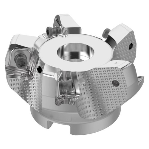 Seco Tools 03241910 | R220.56-02.50-14-5A 63.00mm Diameter x 8.00mm Depth of Cut x 40.00mm Functional Length -7 Degree Rake Radial Angle Double QuattroMill Face Mill