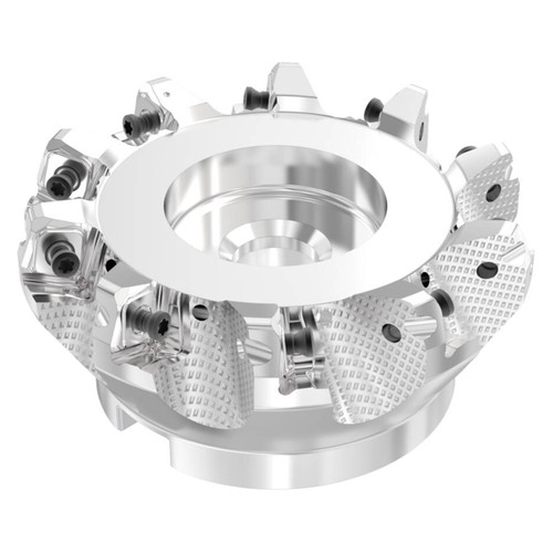 Seco Tools 03241919 | R220.56-04.00-14-10A 100.00mm Diameter x 8.00mm Depth of Cut x 50.00mm Functional Length -7 Degree Rake Radial Angle Double QuattroMill Face Mill
