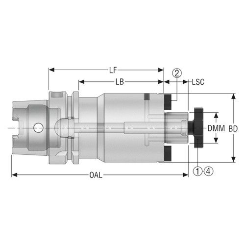 Seco Tools 03301590 | HSKA100-SM32-100-L1 78.00mm Diameter x 32.00mm Shank x 174.00mm OAL Shell Mill Holder