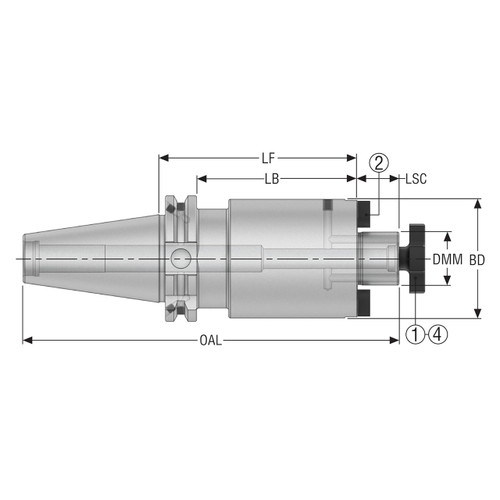 Seco Tools 10007180 | DIN50ADB-SM22-160-L1 48.00mm Diameter x 22.00mm Shank x 280.75mm OAL Shell Mill Holder