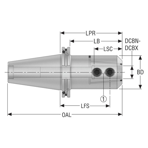 Seco Tools 10007253 | DIN40ADB-EM32-100-L1 72.00mm Diameter x 168.40mm OAL End Mill Holder