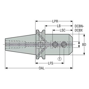 Seco Tools 10008197 | CAT50ADB-EM40-4.500 80.00mm Diameter x 215.90mm OAL End Mill Holder
