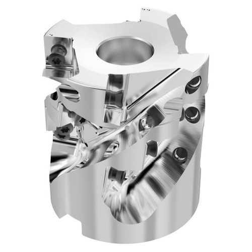 Seco Tools 10127491 | R220.82-0063-046-SNAC15.4HA 63.00mm Diameter x 46.00mm Maximum Cutting Depth x 70.00mm Functional Length x 90 Degree Cutting Edge Angle 4 Flute Indexable Square-Shoulder End Mill