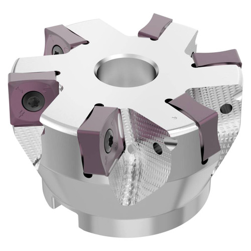 Seco Tools 10134811 | R220.88-0080-16-6SAP 80.00mm Diameter x 13.00mm Depth of Cut x 50.00mm Functional Length -8 Degree Rake Radial Angle Indexable Chamfer & Angle Face Mill