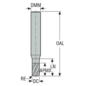 Seco Niagara Cutter 17003407 | S335.219F3R020.0Z3 5.56mm Diameter x 6.35mm Shank x 0.51mm Corner Radius x 63.50mm OAL 3 Flute AlTiN Coated Carbide Corner Radius End Mill