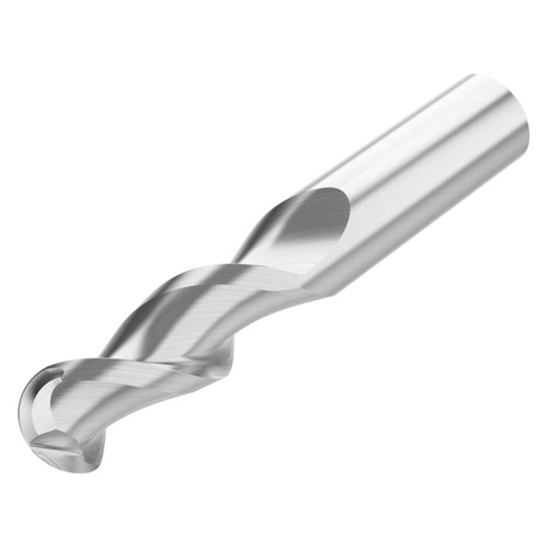 Seco Tools 17003645 | AB245.750D2B.0Z2 0.750" Diameter x 0.750" Shank x 0.375" Corner Radius x 4.000" OAL 2 Flute Uncoated Carbide Ball End Mill