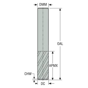 Seco Niagara Cutter 17010367 | REM445.375D2C025.3Z4 9.53mm Diameter x 9.53mm Shank x 63.50mm OAL x 30 Degree Helix Angle 4 Flute Uncoated HSCO Roughing End Mill