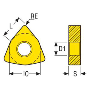 Seco Tools 74002196 | WNMG080408-M3 WN0804 Insert Size x 12.70mm Inscribed Circle Diameter x 0.80mm Corner Radius 6 Cutting Edge CVD Coated Carbide Turning Insert