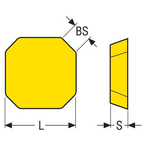 Seco Tools 74030839 | SEAN1203AFN-E12 SEAN1203 Insert Size x 12.70mm Inscribed Circle Diameter x 1.00mm Corner Radius 4 Cutting Edge PVD Coated Carbide Milling Insert