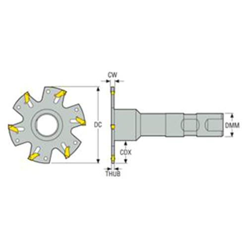 Seco Tools 75027294 | R335.10-25063.3-04-5 63.00mm Diameter x 4.10mm Maximum Cutting Depth x 90 Degree Cutting Edge Angle Indexable Slotting Cutter