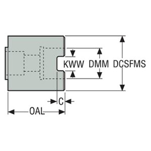 Seco Tools 75027338 | 335.10-4080 40.00mm Connection Diameter x 40.00mm Shank x 63.00mm OAL Slotting Cutter Adapter