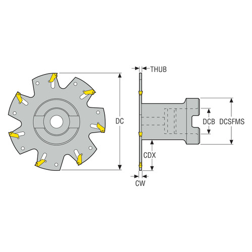 Seco Tools 75054673 | R335.10-03.00-3B 76.20mm Diameter x 3.10mm Maximum Cutting Depth x 90 Degree Cutting Edge Angle Indexable Slotting Cutter