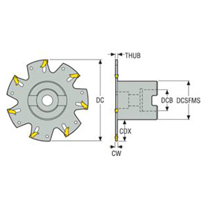 Seco Tools 75054682 | R335.10-06.00-2B 152.40mm Diameter x 2.50mm Maximum Cutting Depth x 90 Degree Cutting Edge Angle Indexable Slotting Cutter