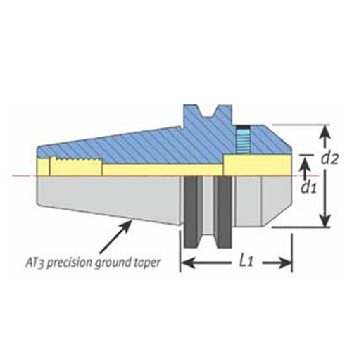 Techniks CAT40SLN1/2-1.75 | CAT40 Taper x 0.500" Size x 1.750" Diameter x 1.750" Projection Length x 4.400" OAL End Mill Holder