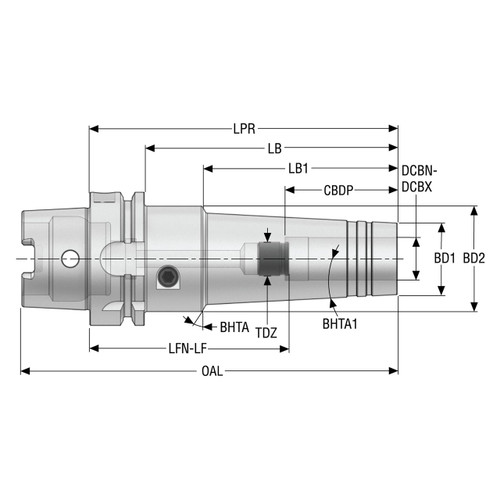 Seco Tools 10137333 | HSKA63-HCS20-145 34.00mm Body Diameter x 3.543" Body Length Hydraulic Chuck
