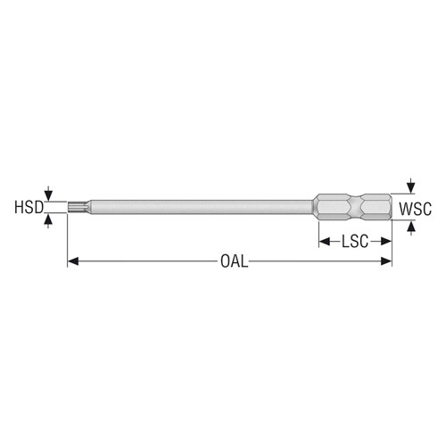 Seco Tools 10151445 | 1/4HEX-T10PX90 90.00mm OAL Drive Bits for Indexable