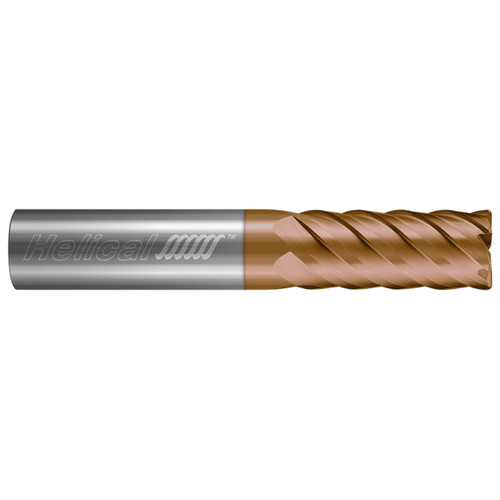 Helical Solutions 89425 | 0.375" Diameter x 0.375" Shank x 2.500" OAL x 0.750" LOC 6 Flute TPLUS Coated Corner Radius End Mill