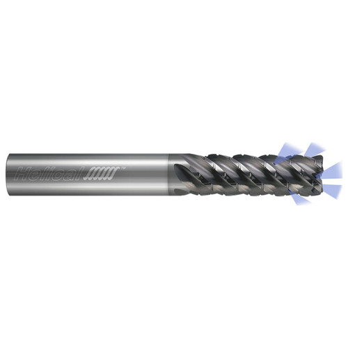 Helical Solutions 89946 | 0.375" Diameter x 0.375" Shank x 2.000" OAL x 0.500" LOC 5 Flute NPLUS Coated Corner Radius End Mill