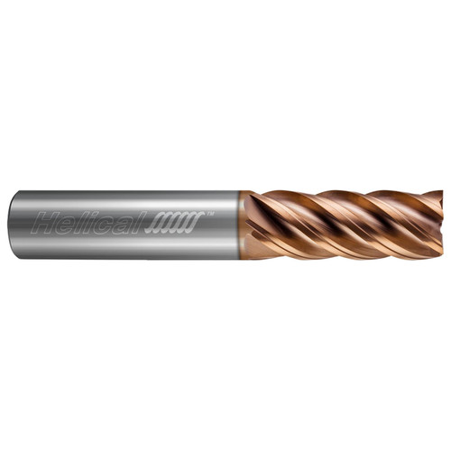 Helical Solutions 89860 | 8.00mm Diameter x 8.00mm Shank x 63.00mm OAL x 16.00mm LOC 5 Flute TPLUS Coated Corner Radius End Mill