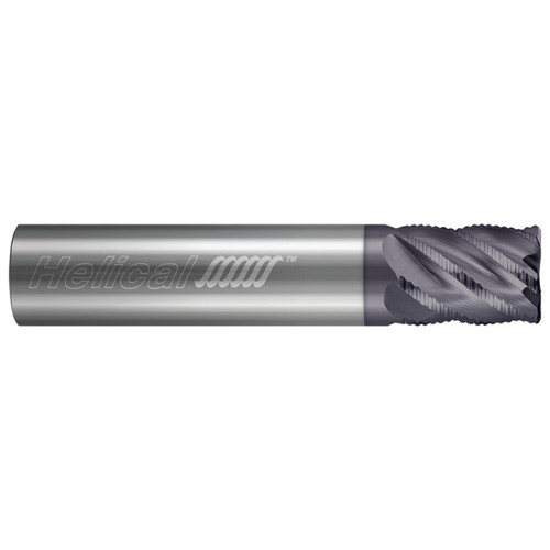 Helical Solutions 89045 | 0.375" Diameter x 0.375" Shank x 3.000" OAL x 1.000" LOC 6 Flute APLUS Coated Corner Radius End Mill