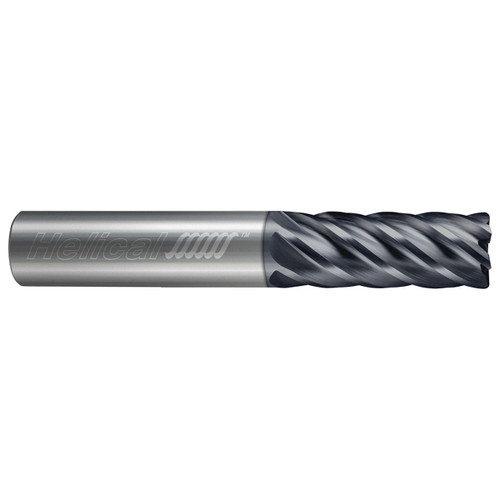 Helical Solutions 89695 | 0.500" Diameter x 0.500" Shank x 3.000" OAL x 1.000" LOC 6 Flute APLUS Coated Corner Radius End Mill