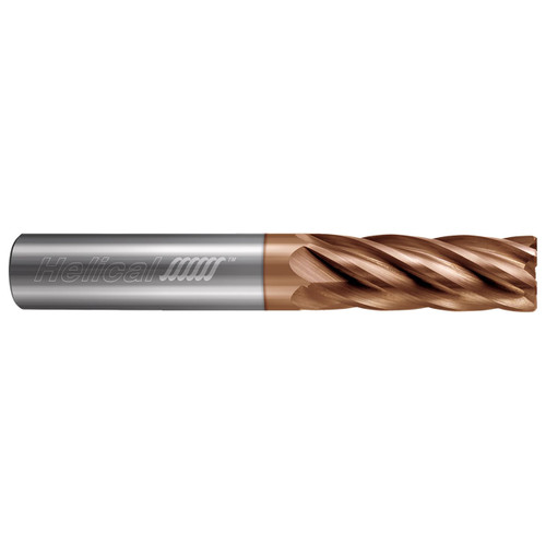 Helical Solutions 89663 | 0.375" Diameter x 0.375" Shank x 2.000" OAL x 0.500" LOC 6 Flute TPLUS Coated Corner Radius End Mill