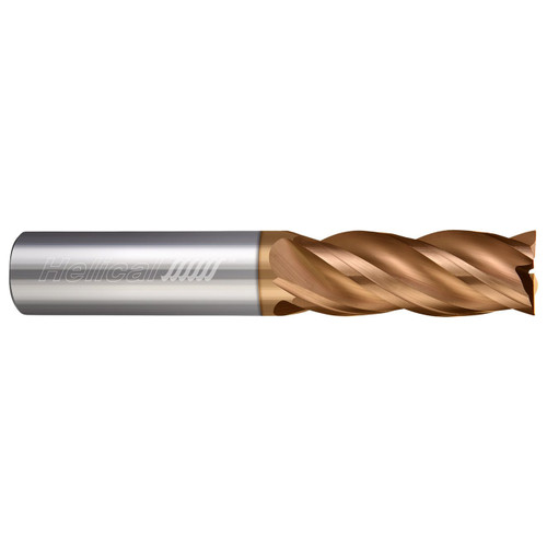 Helical Solutions 89980 | 0.062" Diameter x 0.250" Shank x 2.500" OAL x 0.250" LOC 4 Flute TPLUS Coated Square End Mill