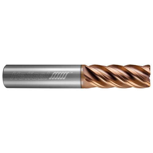 Helical Solutions 89835 | 10.00mm Diameter x 10.00mm Shank x 75.00mm OAL x 25.00mm LOC 5 Flute TPLUS Coated Square End Mill
