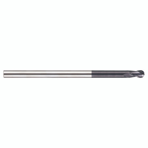 YG1 93582 | 5/16" Diameter x 5/16" Shank x 9/16" LOC x 5-1/2" OAL x 5/32" Radius x 30 Degree Helix Angle 2 Flute AlTiN Coated Carbide Ball Nose End Mill