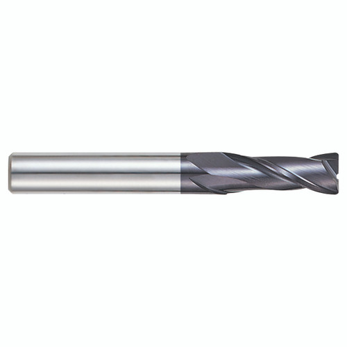 YG1 93600 | 7/16" Diameter x 7/16" Shank x 1" LOC x 4" OAL x 30 Degree Helix Angle 2 Flute AlTiN Coated Carbide Corner Radius End Mill