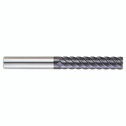 YG1 99669 | 1/2" Diameter x 1/2" Shank x 2-3/16" LOC x 4-3/8" OAL x 45 Degree Helix Angle 6 Flute AlTiN Coated Carbide Square End Mill