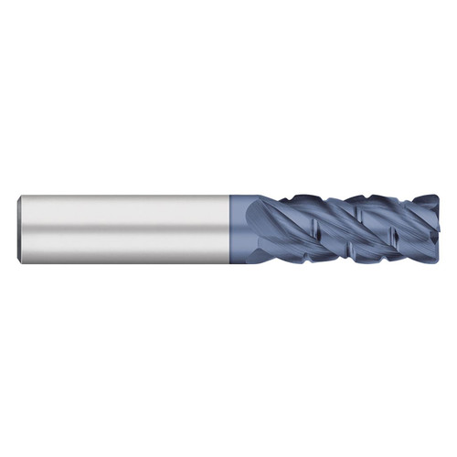 Titan USA TC29893 | 0.375" Diameter x 3/8" Shank x 1.500" LOC x 4.000" OAL 4 Flute AlTiN Coated Carbide Corner Radius End Mill