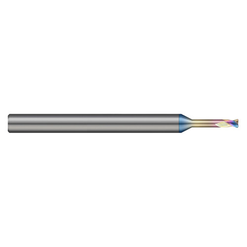 Harvey Tool 685345-C4 | 2.00mm Diameter x 4.00mm Shank x 1.70mm LOC x 60.00mm OAL 2 Flute C4 Coated Corner Radius End Mill