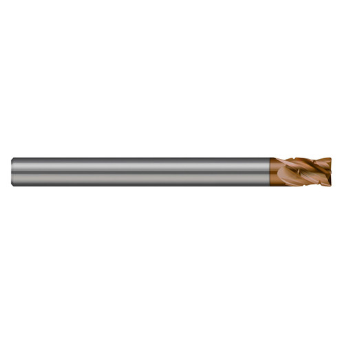 Harvey Tool 701332-C10 | 1/2" Diameter x 1/2" Shank x 3/4" LOC x 3" OAL 4 Flute C10 Coated Corner Radius End Mill