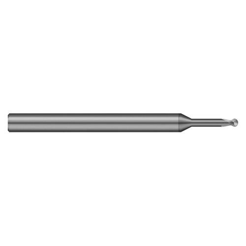 Harvey Tool 689022 | 1.00mm Diameter x 3.00mm Shank x 1.20mm LOC x 55.00mm OAL 2 Flute C11 Coated Ball End Mill