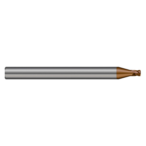 Harvey Tool 698278-C10 | 5/64" Diameter x 1/8" Shank x 5/64" LOC x 1-1/2" OAL 4 Flute C10 Coated Corner Radius End Mill