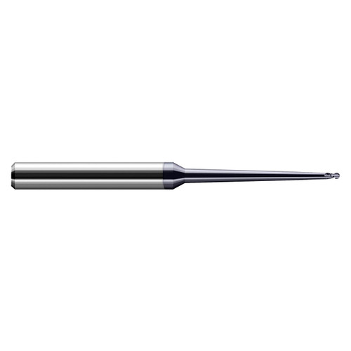Harvey Tool 734512 | 0.187" Diameter x 3/8" Shank x 0.281" LOC x 4.000" OAL 4 Flute Uncoated Miniature Ball Deburring End Mill