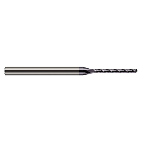 Harvey Tool 841070-C3 | 0.070" Diameter x 1/8" Shank x 0.375" LOC x 2.500" OAL 4 Flute C3 Coated Miniature Ball Deburring End Mill