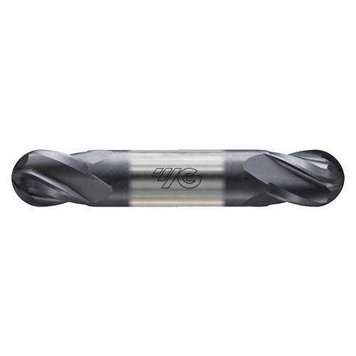 YG1 E5I01048 | 3/4" Diameter x 3/4" Shank x 1" LOC x 3" OAL x 3/8" Radius x 30 Degree Helix Angle 4 Flute Bright Coated Carbide E5I01 Double Ended Ball End Mill
