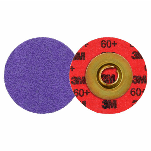 3M 7100331731 | 3.000" Diameter x 36+ Grit 200000 RPM Precision Shaped Ceramic Roloc Durable Edge Grinding Disc - Purple