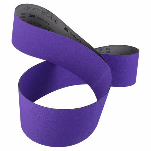 3M 7100328785 | Cubitron 83.000" Overall Length Precision Shaped Ceramic Cloth Belt - Purple