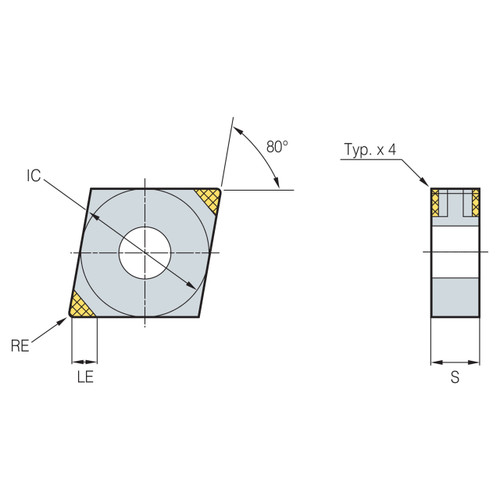 Korloy 6-01-021273 | DNC350 Grade CBN Turning Insert Korloy 6-01-021273 | DNC350 Grade CBN Turning Insert