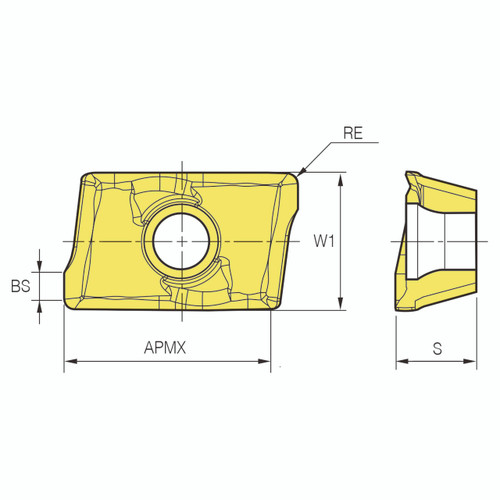 Korloy 1-02-051323 | PC5400 Grade APMT Alpha Mill Insert