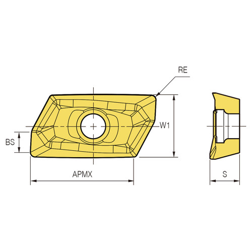 Korloy 1-03-023129 | H05 Grade Pro-V Mill Insert