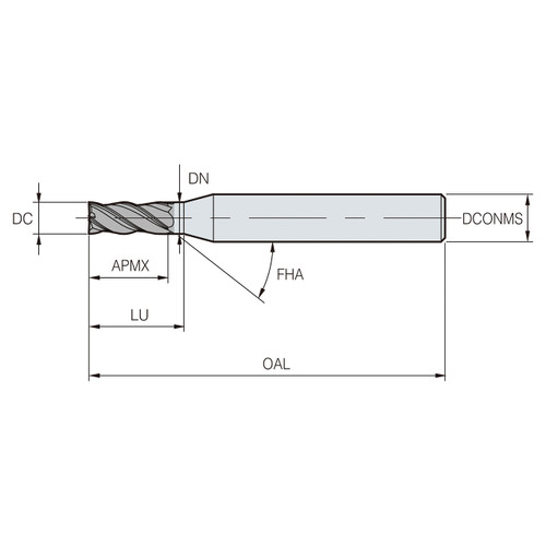 Korloy 1-04-060686 | SL1 Grade Corner Radius End Mill