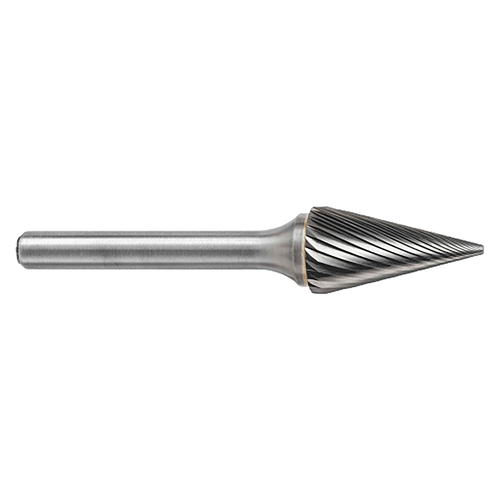ATA SGSPRO 18075 | 1/8" Cutter Diameter x 1/8" Shank x 3" OAL x 7/16" LOC 14 Degree Included Angle Solid SM-42 Cone Burr